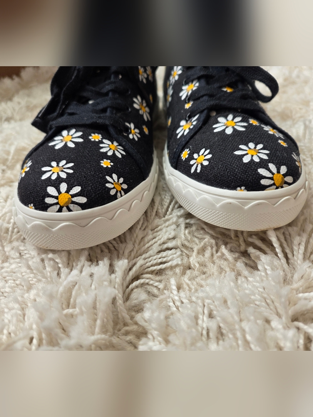 kate spade floral black canvas sneakers - Picture 6 of 7